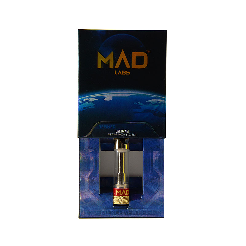 Mad Labs Vape Carts Lege Vape Pencartridges Madlabs 0,8 ml keramische spoel 510 Cartridge Dab Wax Pen Vaporizer Wit Gold Tip Atomizer