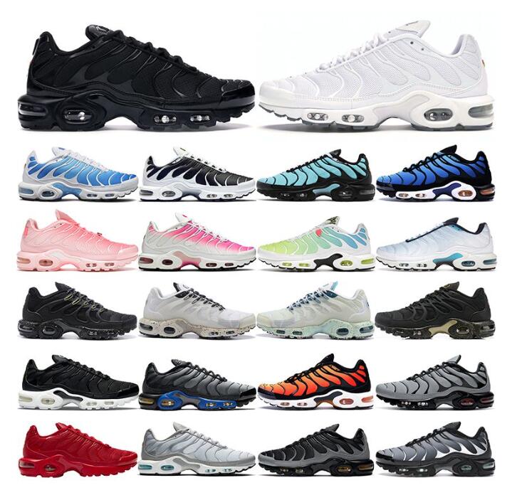 Tn plus running shoes mens women tns terrascape triple white black Laser Blue Volt Glow Oreo air womens Breathable max trainers outdoor sneakers