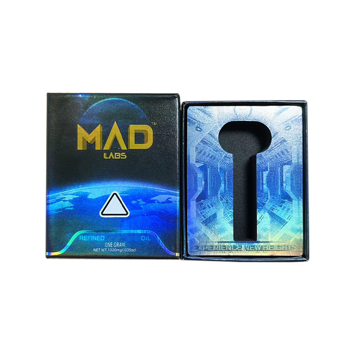 Mad Labs Atomizers Electronic Cigarettes Vape Pen Cartridge 1 ML Ceramic Coil Thick Carts 510 Thread Atomizer 10 smaker med barnsäker låda