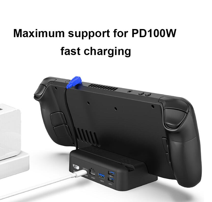 ドックステーションテレビベーススタンドドックステーションハブホルダー4K用スチームデッキコンソールUSB C PDポートUSB3.0 RJ45イーサネット