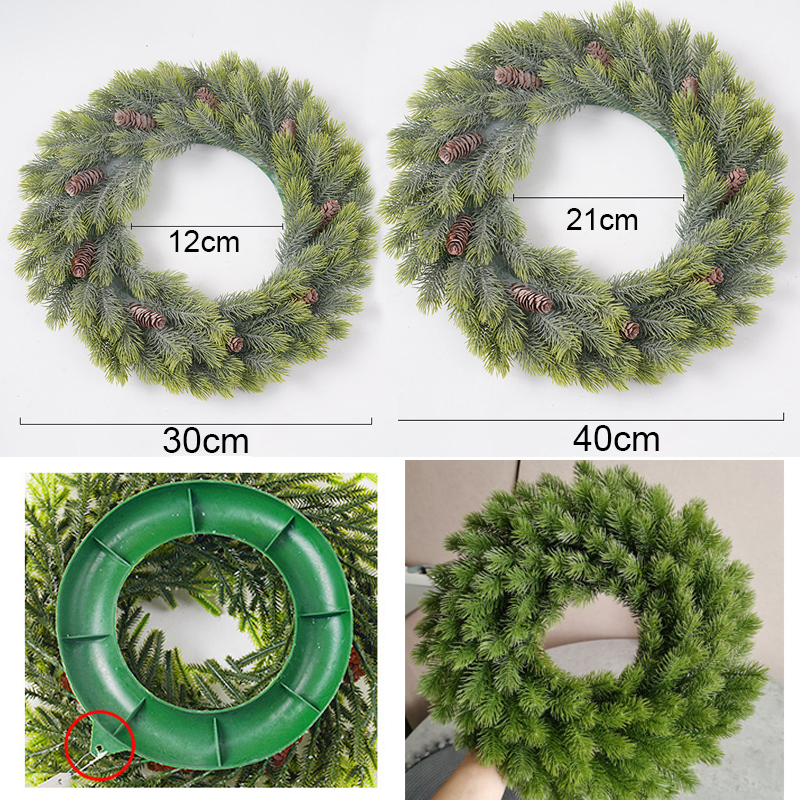 Decorative Flowers Wreaths Artificial Pine Needles Branches Cones Christmas Garland for Home Window Door Hanging Decoration Wreath Plant 221109