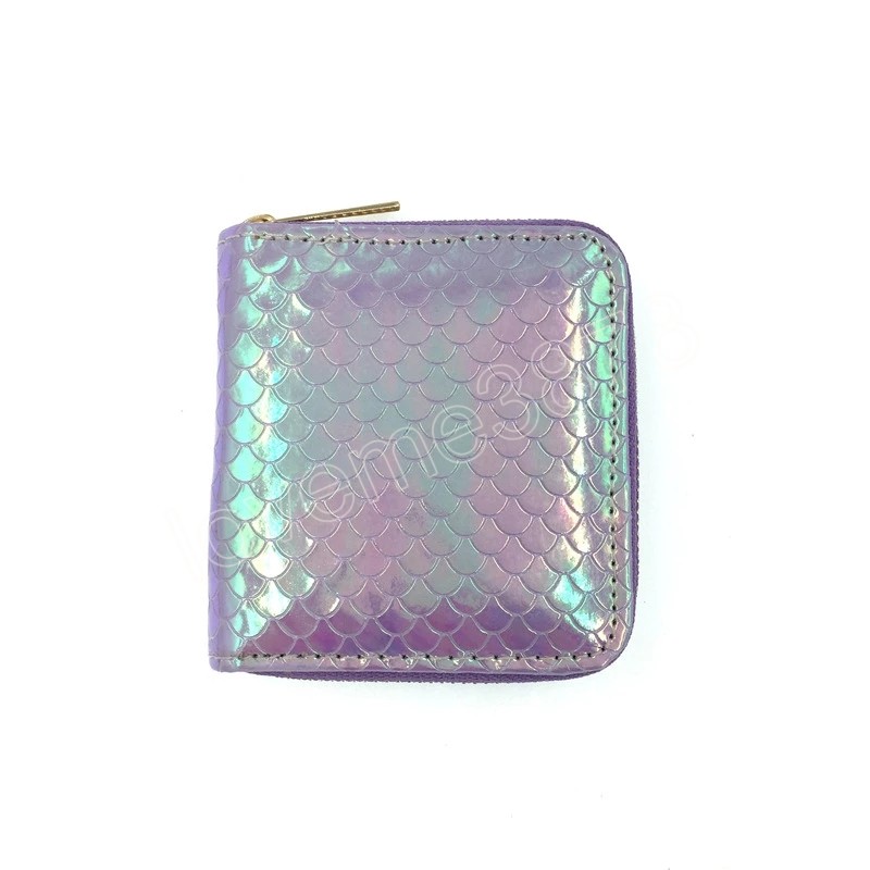 Fashion Laser Shine Wormed Women Mini Cute Female Piccola Tenda Copper Cinta Pocket Ladies Short Borsa Bilance di pesce