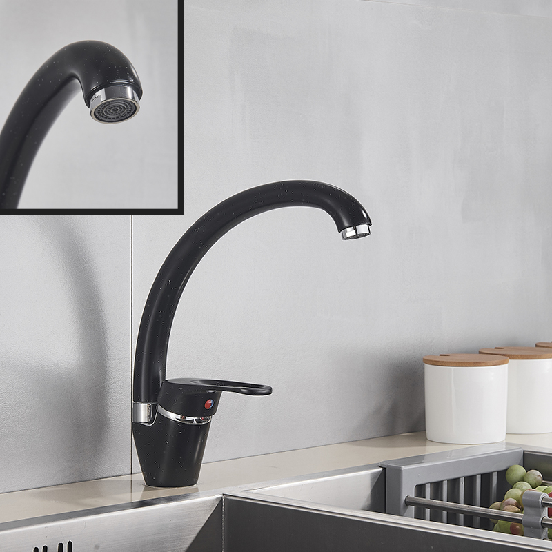 Kitchen Faucets Black With Dot Bathroom Sink Contemporary Fashion Single Handle and Cold Mixer Taps 221109