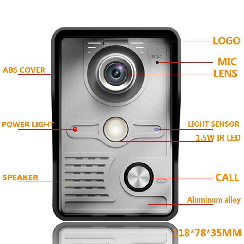 Türklingeln Video Intercom 7''Zoll Wired Phone Visuelle System Glocke Monitor Kamera Kit Für Home Security 221108