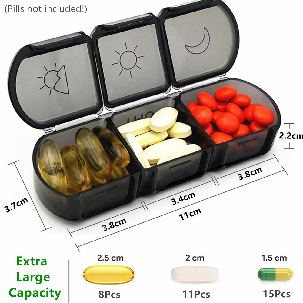 Storage Boxes Bins Weekly Pill Organizer Case 3 Times A Day Portable Travel Box 7 Days with Large Compartments for Vitamins Medicine Fish Oils 221108