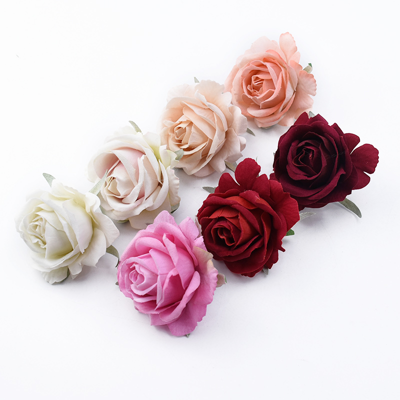 Christmas Decorations Wedding Decorative Wreath Silk Roses Head Artificial Flowers Wholesale Bridal Accessories Clearance Home Decor 221109