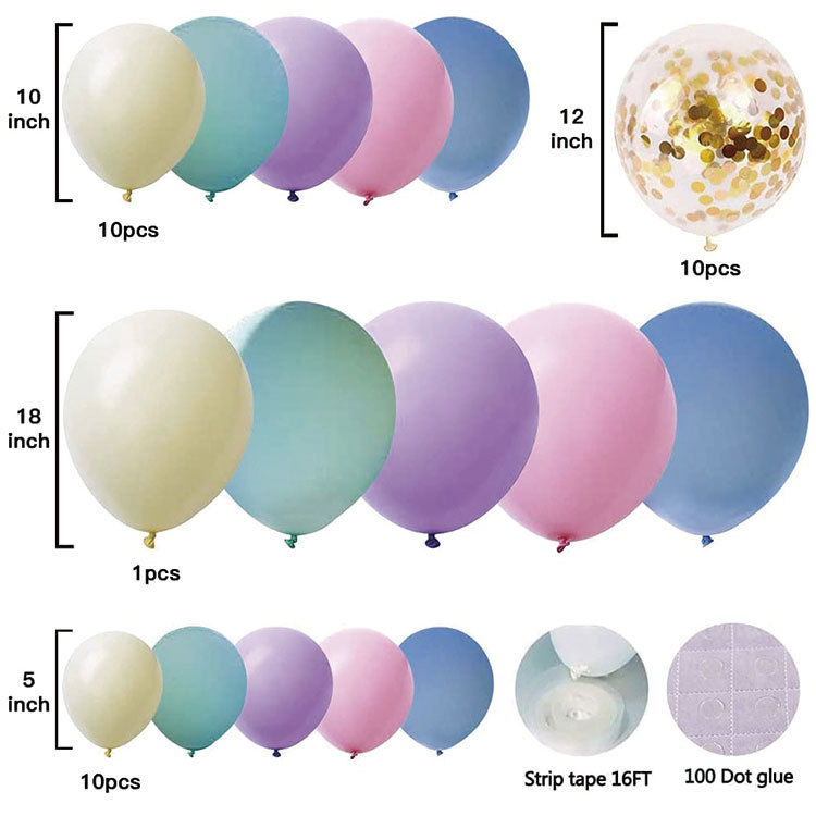 Julfest levererar macaron ballong set bröllop rum layout födelsedagsfest dekorationer latex