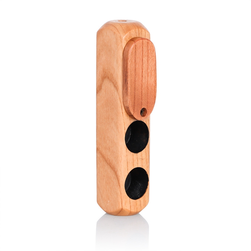 Natural Wooden Pipes Dry Herb Tobacco Storage Stash Case Rotating Spin Cover Handpipe Portable Filter Smoking Cigarette Holder Wood Handmade