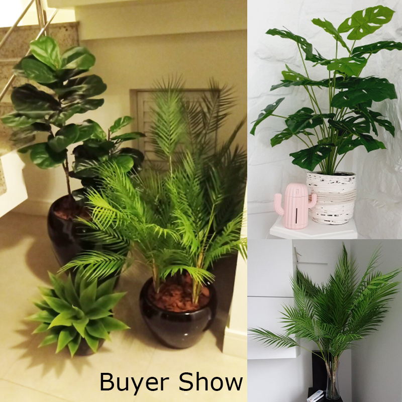 Dekorative Blumenkränze, 125 cm, große künstliche Palme, tropische Pflanzen, Zweig, künstliche Blätter aus Kunststoff, grüne Monstera, für Weihnachten, Haus, Garten, Raumdekoration 221109