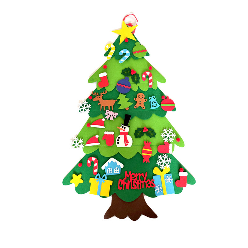 Decorazioni natalizie Albero di feltro fai-da-te Merry For Home Cristmas Ornament Xmas Navidad Regali Babbo Natale Anno 221109