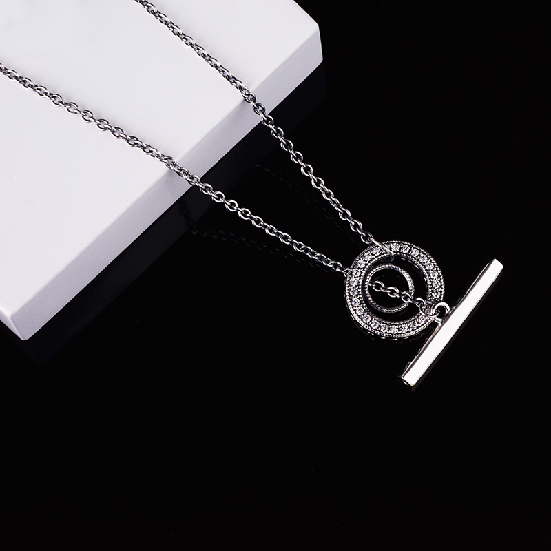 New Popular 925 Sterling Silver Rotation Chain Ladies Clover Necklace Original Pandora Jewelry Fashion Accessories Gift