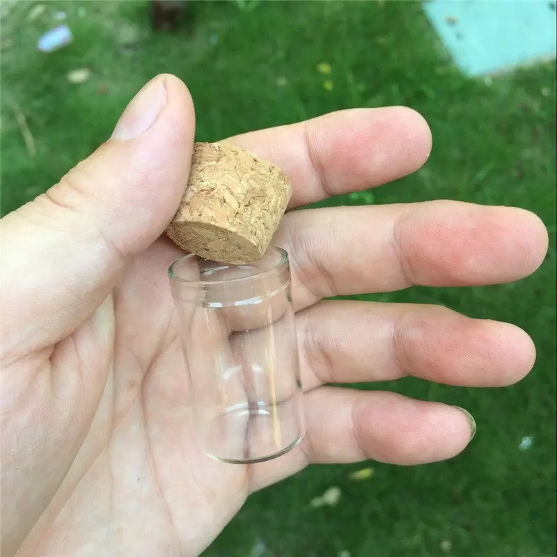 10 ml petit tube à essai avec bouchon en liège bouteilles d'épices en verre conteneurs pots bricolage artisanat bouteille en verre droit transparent DH9788