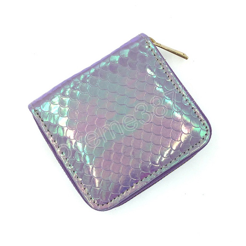 Fashion Laser Shine Wormed Women Mini Cute Female Piccola Tenda Copper Cinta Pocket Ladies Short Borsa Bilance di pesce