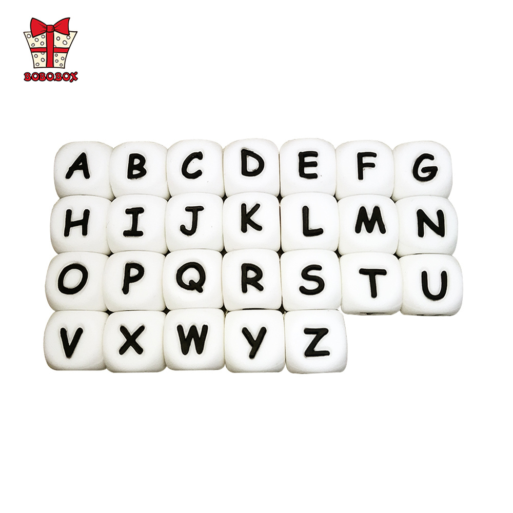 Zęby dziecięce zabawki bobo.box /los English Alphabet Beads BPA za darmo na ząbkowanie łańcucha pacyfieru litera 221109