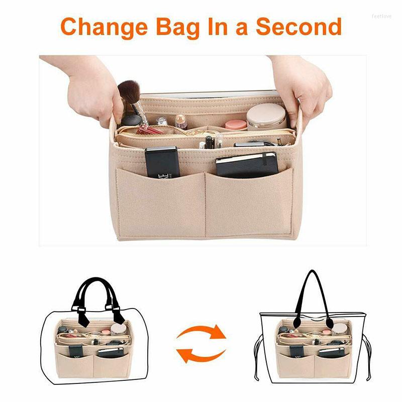 Sacs à cosmétiques, vente de sacs à main en feutre, organisateur d'insertion, sac Portable adapté au sac à main fourre-tout Divers 2637