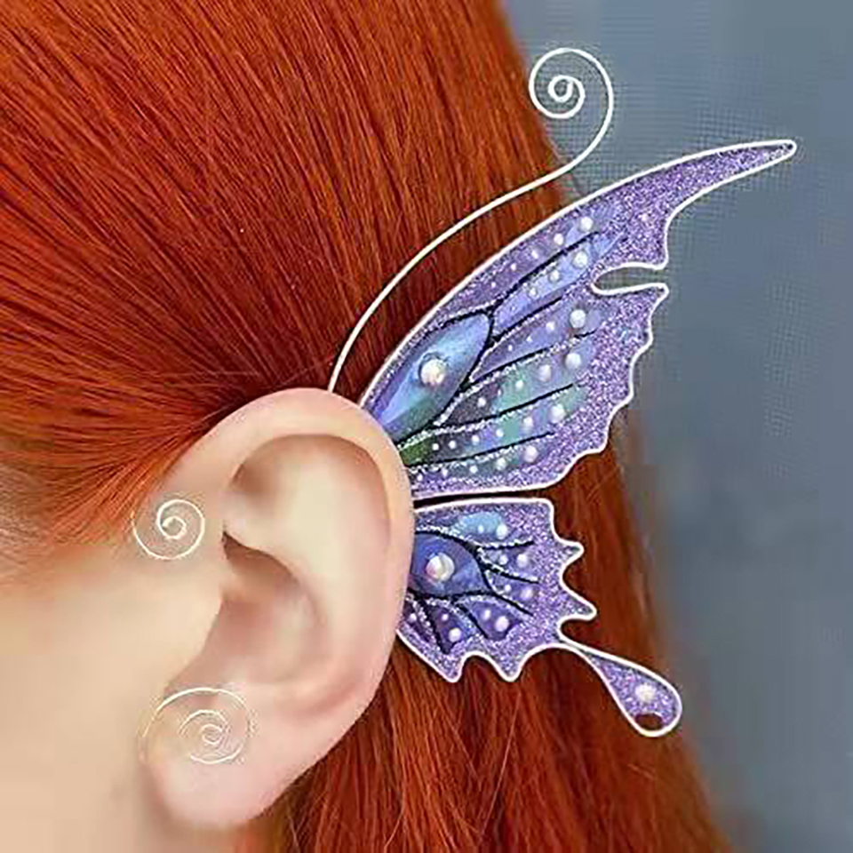 Ear Cuff Elf Cuffs Butterfly Clip Rings Hylsa hänge utan perforering Dragon Elven Cosplay Fairy Wrap Rings 2211081641914