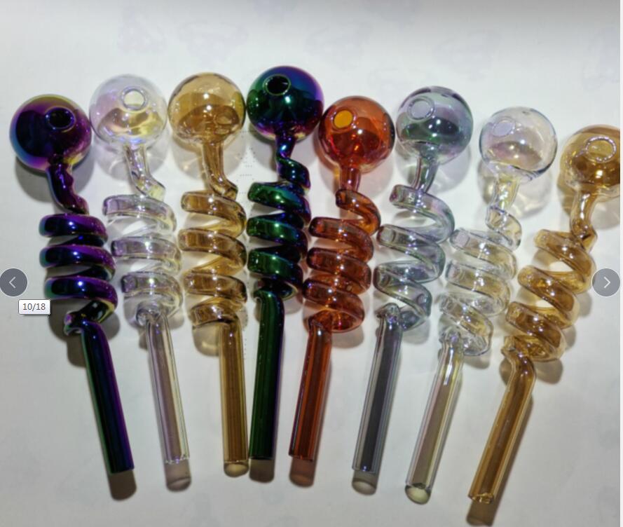 Colorful Glasses Oil Burner Pipes Water Bongs Purple Glass Pipes Tobacco Smoking Pipes Smoke Bubbler In Stock