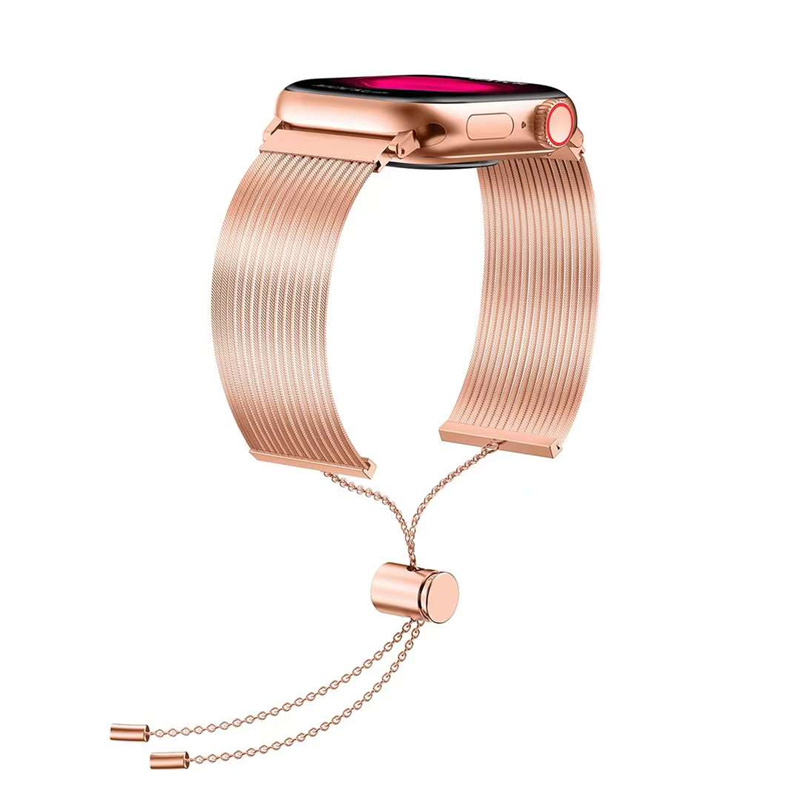 Rostfritt stål Tasselarmbandrem för Apple Watch 41mm 45mm 40mm 44mm 38mm 42mm 49mm Band med justerbar länk för IWatch Series Ultra 8 7 6 5 SE 4 3 Tillbehör