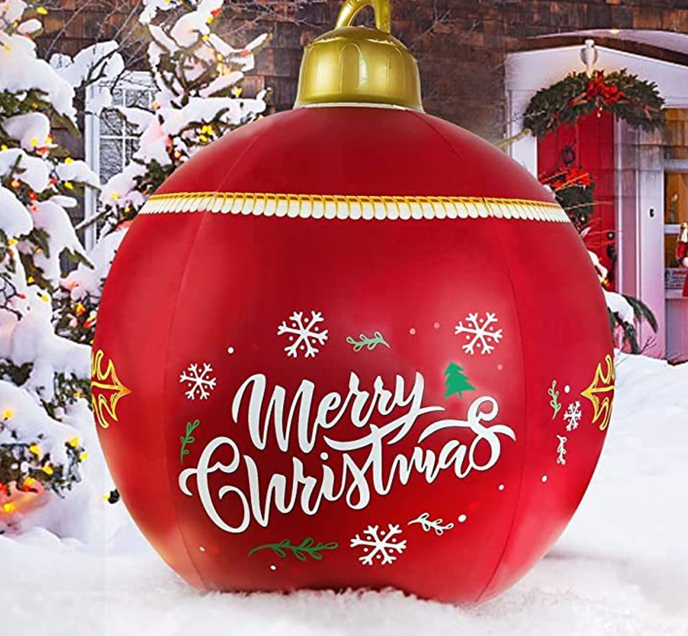 Decoraciones navideñas 2023 60 cm Bola decorada inflable al aire libre hecha PVC Luz gigante Resplandor grande S Árbol Juguete 221109