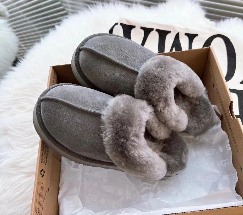 Snow Boots Thick soled slippers Boot Warm Bootss Suede Shoes Classical Short Miniwomen Keep Warm Man Womens Plush Casual Chestnut Grey