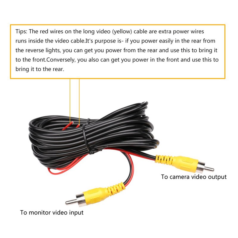 6m Video Cable For Car Rear View Camera Universal RCA 6 Meters Wire For Connecting Reverse Camera With Car Multimedia Monitor