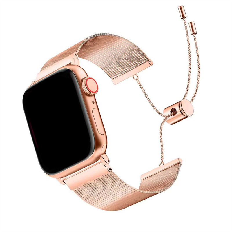 Rostfritt stål Tasselarmbandrem för Apple Watch 41mm 45mm 40mm 44mm 38mm 42mm 49mm Band med justerbar länk för IWatch Series Ultra 8 7 6 5 SE 4 3 Tillbehör