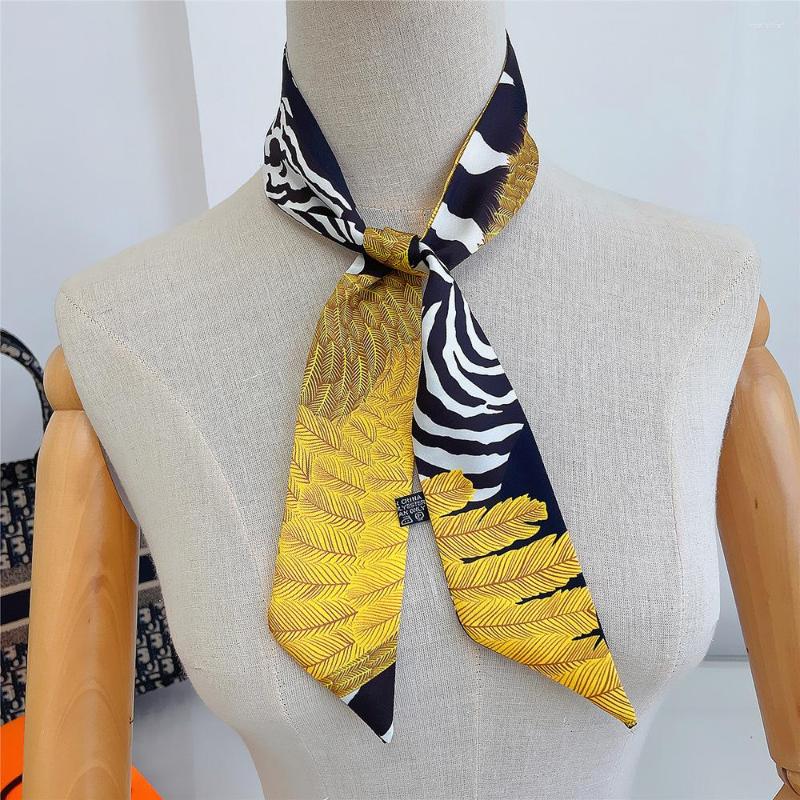 Scarves Fashion Scarf Zebra Print 90cm Long Small Woman Decoracion Tie Skinny Hair Headband For Bags Bandeaux2646