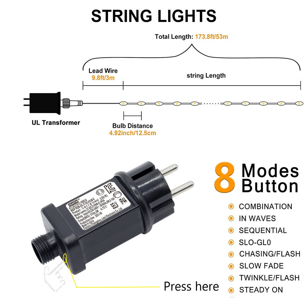 Dekoracje świąteczne ogród dekoracji domu 20m 50m 100m String Fairy Light