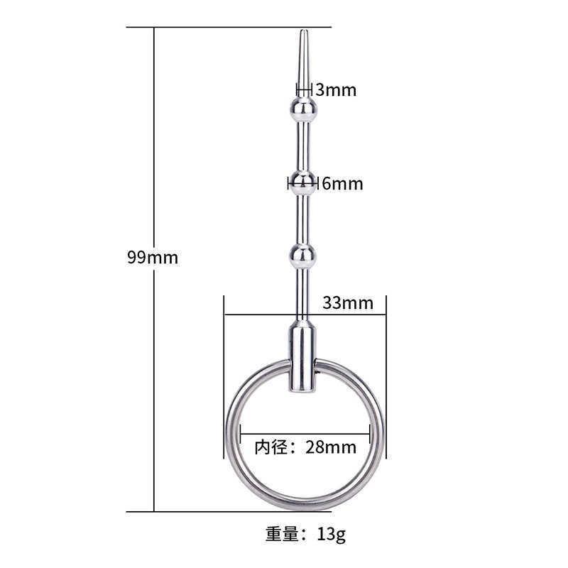 Giocattolo da massaggio Plug uretrale in metallo Sm Voce principianti Dilatazione Occhio di cavallo Stick Apparecchio da uomo Masturbazione