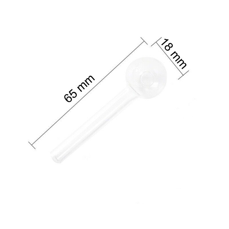 Mini tubos de fumantes de vidro transparente ￓleo unhas de queima de unha pirex tubo de concentra￧￣o de queimador espesso Tubo de fuma￧a transparente