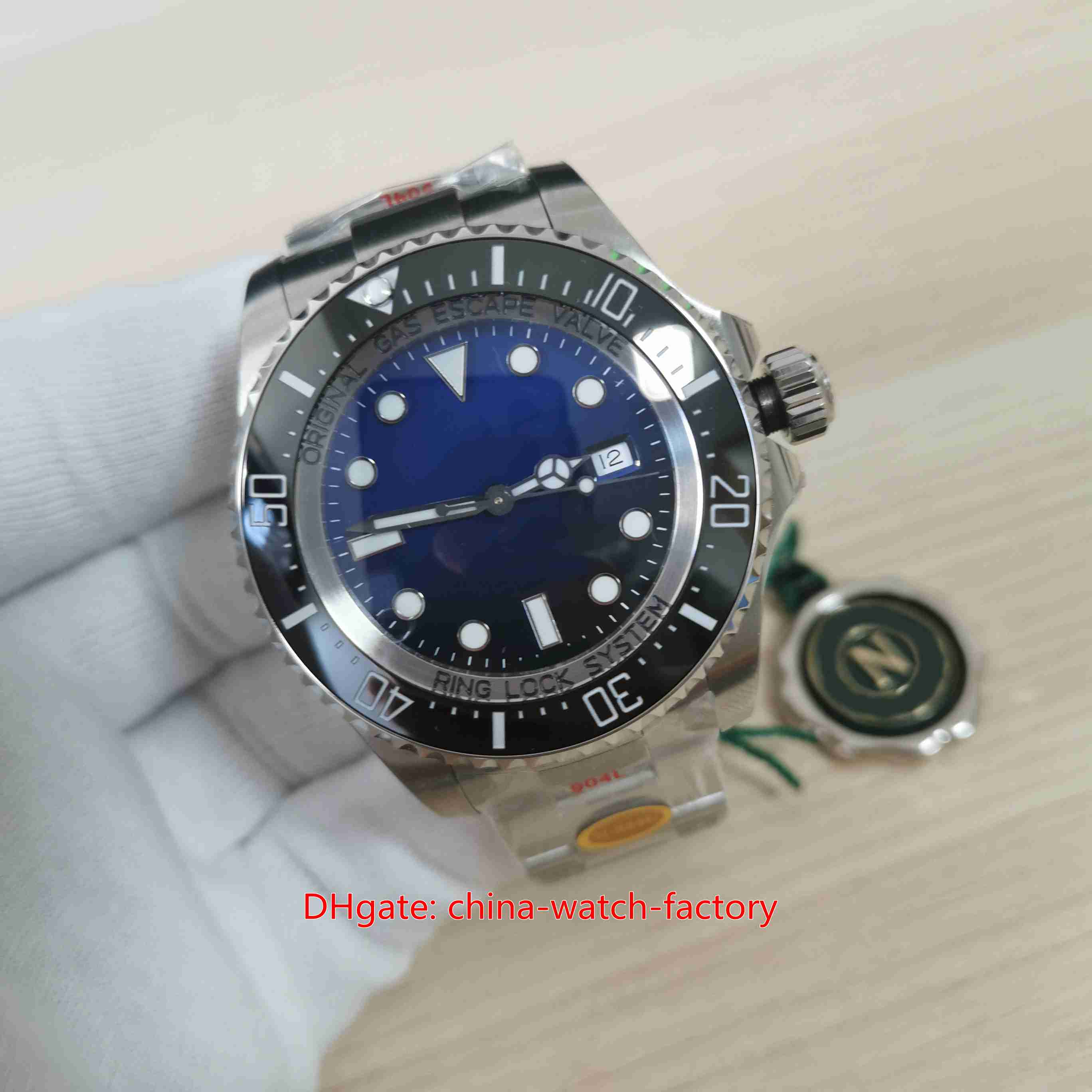 Lepsza wersja Zegarek Męki Cal 3235 Ruch Watches 44 mm Sea-Dweller 126660 D-niebieski 904L stalowa ceramiczna ramka Wodoodporna mechaniczna 265n