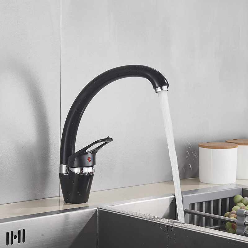 Kitchen Faucets Black With Dot Bathroom Sink Contemporary Fashion Single Handle and Cold Mixer Taps 221109