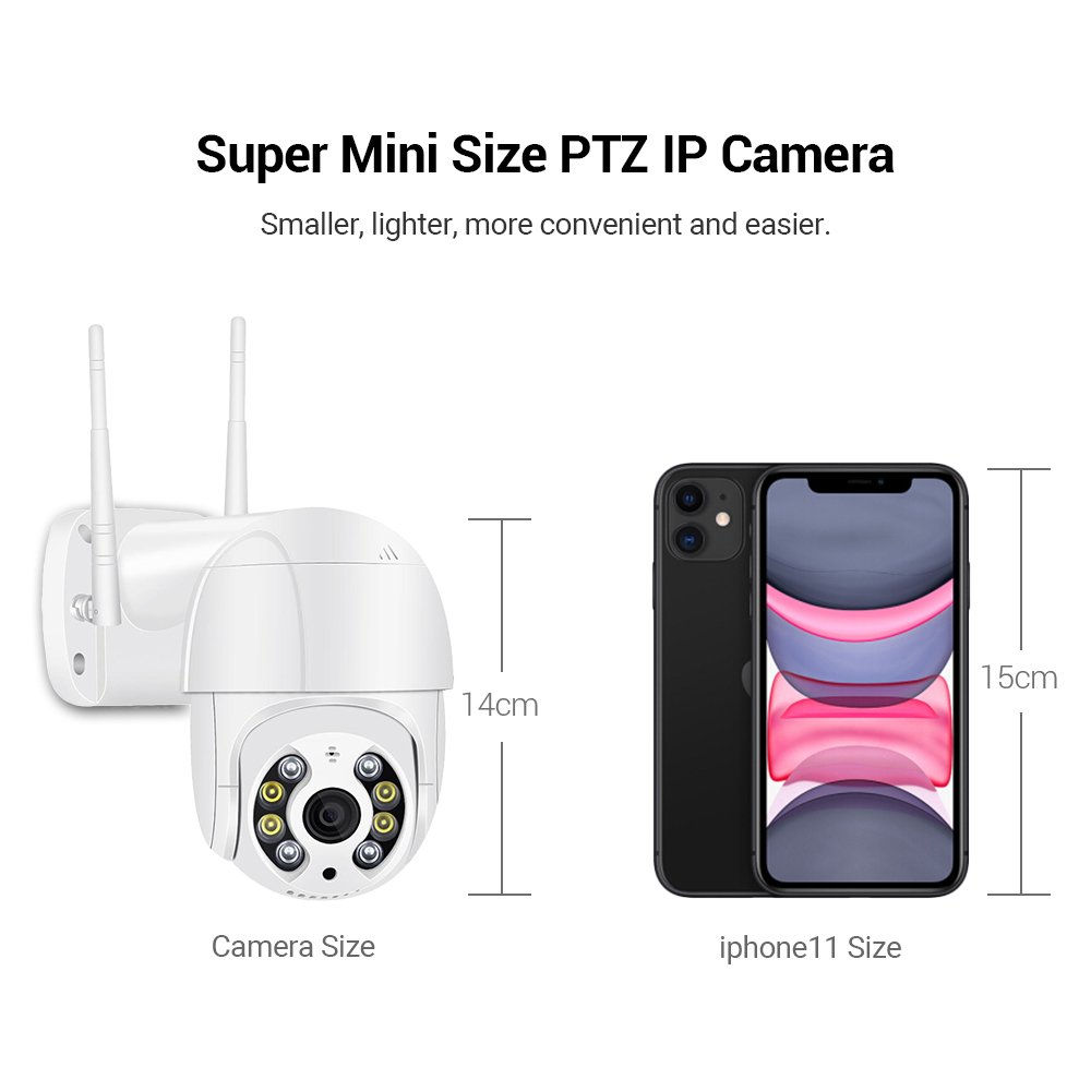 Câmeras de cães 3mp 2k Super Mini Ptz WiFi H.265 IP sem fio IP 4xdigital Zoom Auto Rastreamento AI Detecção humana ICSEE 221108