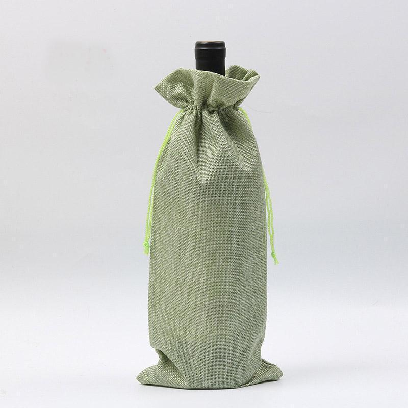 Linen Drawstring Wine Bags Dustproof Wine Bottle Covers Packaging Bag Champagne Pouches Party Gift Wrap Christmas Decoration fy5300 0526