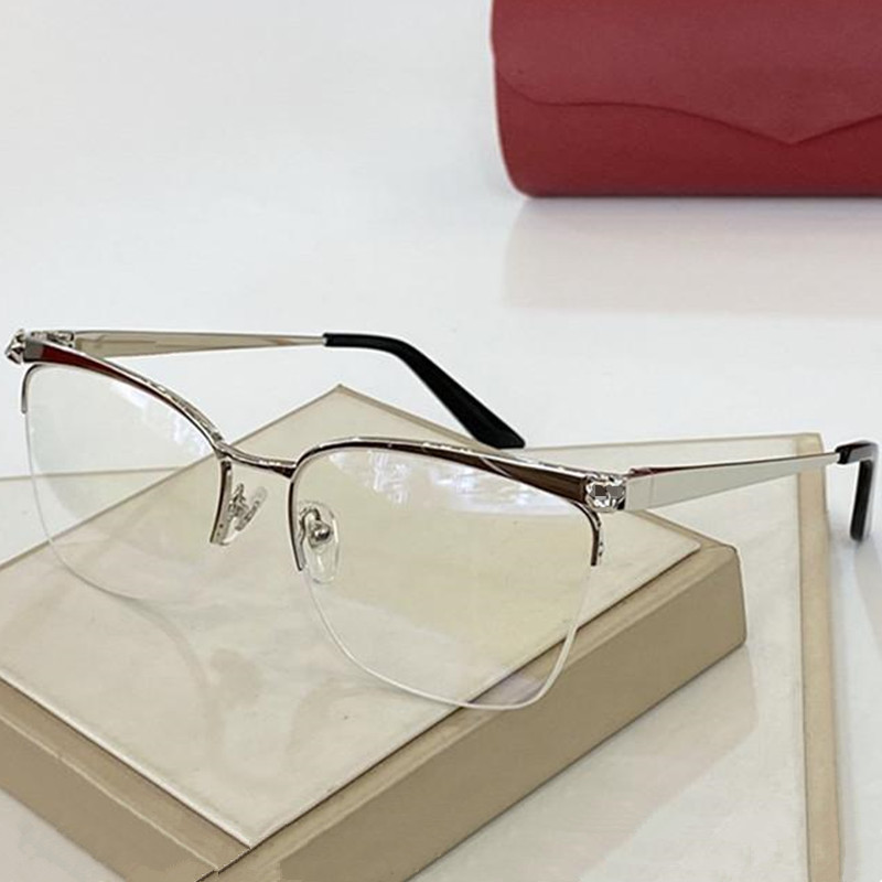 Nowy luksus T0125O UNISEX Half-Rim okulary Ramka 54-16-140 Exqusite Lopard rzeźbiony ornament do okularów na receptę Fullset Packing Case