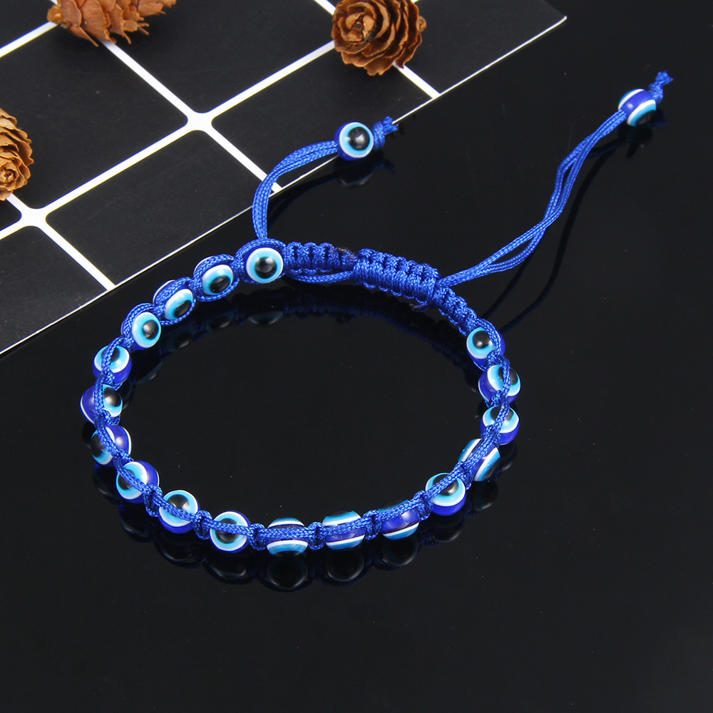 قوس قزح الشر التركي الزرقاء العيون الزرقاء حبات سوار مضفر سلسلة حبل ملونة الأساور للنساء هدايا المجوهرات المصنوعة يدويًا