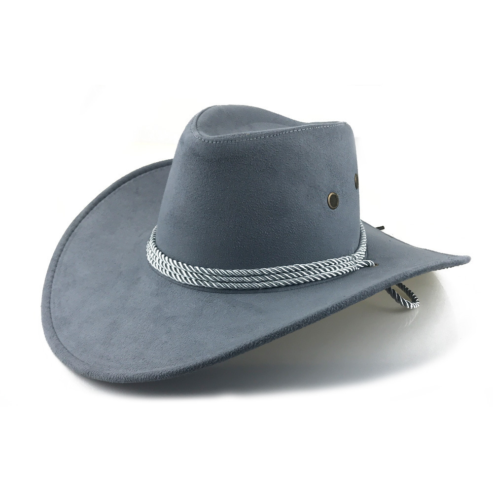 Summer mountaineering sun hat men's suede western cowboy hat European and American outdoor camping travel knight hat