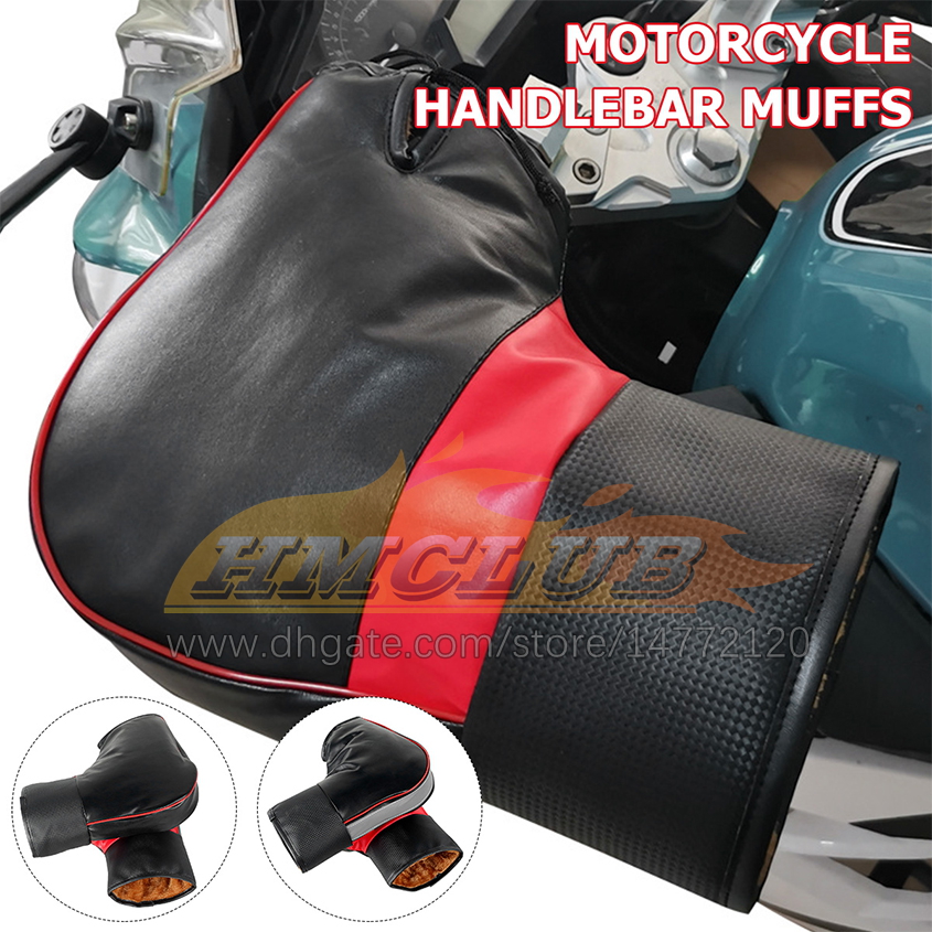 ST43 MOTORCYCLE STRAPTBAR Muffs Skyddande motorcykelskoter tjockt varmt grepphandtag Bar Muff Regntät vinter varmare handskar