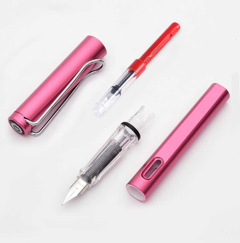 1 قلم و 10 حبر Kawaii Fountain Pen Calligraphy متعدد الوظائف PEN 0.38MM EF NIB School Securd