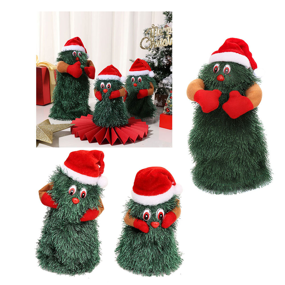豪華な人形クリスマスツリー回転踊る歌うかわいいエレクトリッククリスマス人形面白い音楽のおもちゃホームデコレーション221109