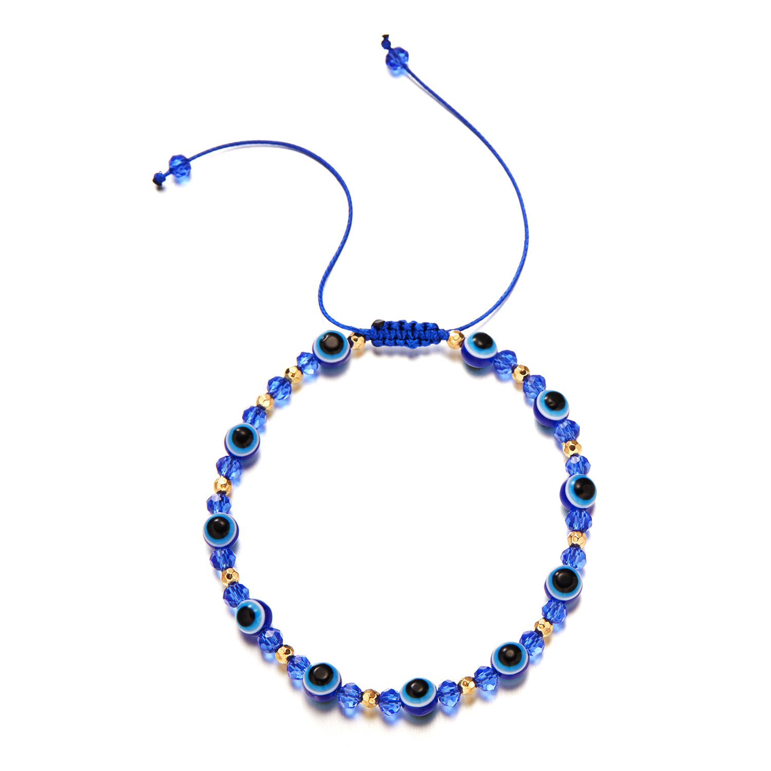 Moda Turkish Evil Blue Eye Breads Bransoleta Pleciona łańcuch liny Kolorowe kryształowe koraliki bransoletki dla kobiet ręcznie robione prezenty biżuterii
