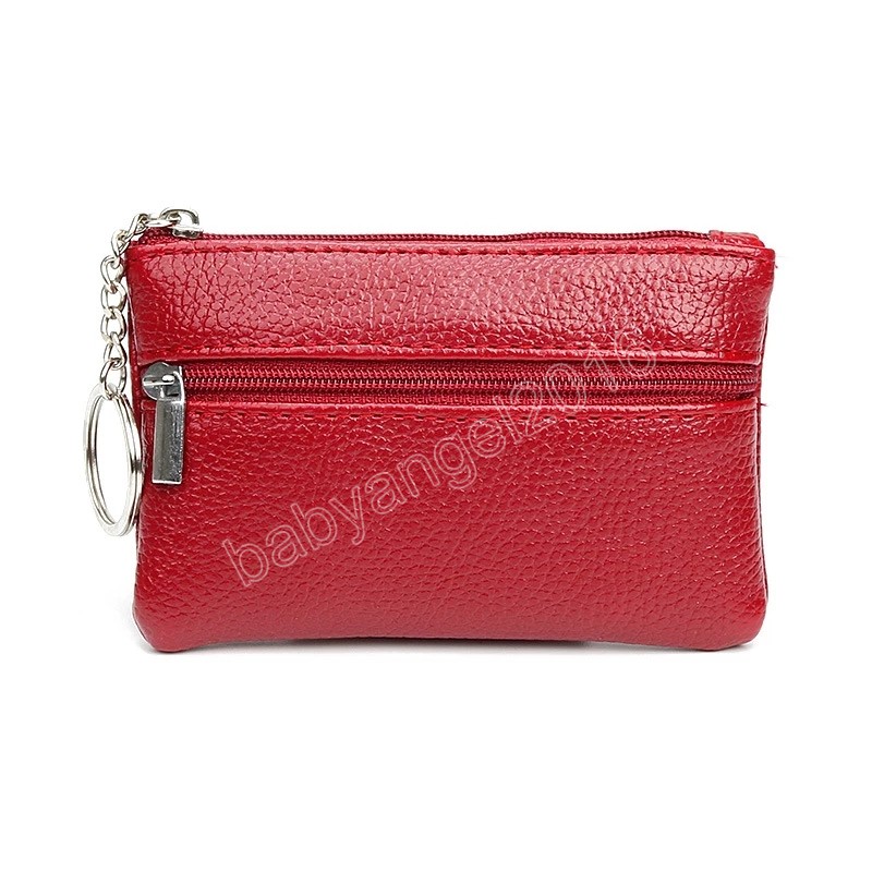 Quatre couleurs femmes portefeuille Mini porte-monnaie mince court petite pochette porte-clés porte-carte en cuir Pu