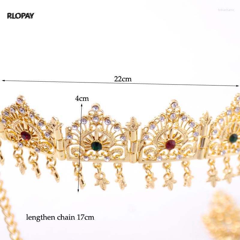 Headpieces Metal Wedding Hair Pieces In Gold Rhinestone Tassels Bridal Accessories Luxury Silver Headband Arabic Brides Chain341e