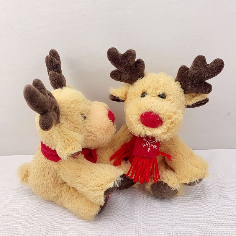 Производители Оптовые 20см рождественские оленя плюшевые игрушки красные шарф -шарф Новый год Милу оленя животные куклы рождественские подарки для детей
