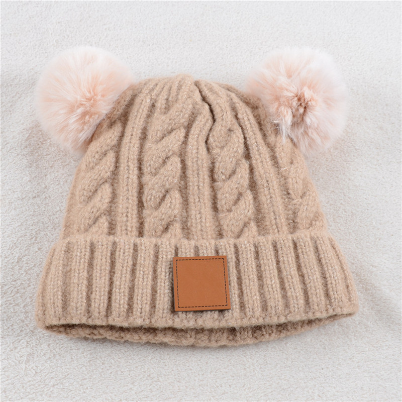 carh Children Knitted Caps Outdoor Hats Kids Brushed Beanies Visor Cap Hats Winter Wool Warm Hat Woolen Casual Headgear