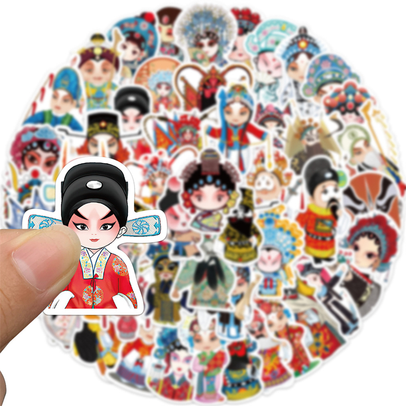 Peking Opera Mask Sticker Design Facial Elements Chinesh Graffiti Kids Toy Skatboard Car Motorcycle Sticklecle Stickle Scals