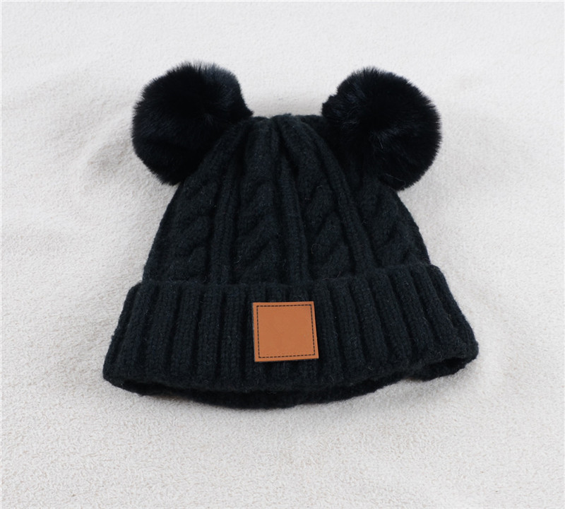 carh Children Knitted Caps Outdoor Hats Kids Brushed Beanies Visor Cap Hats Winter Wool Warm Hat Woolen Casual Headgear