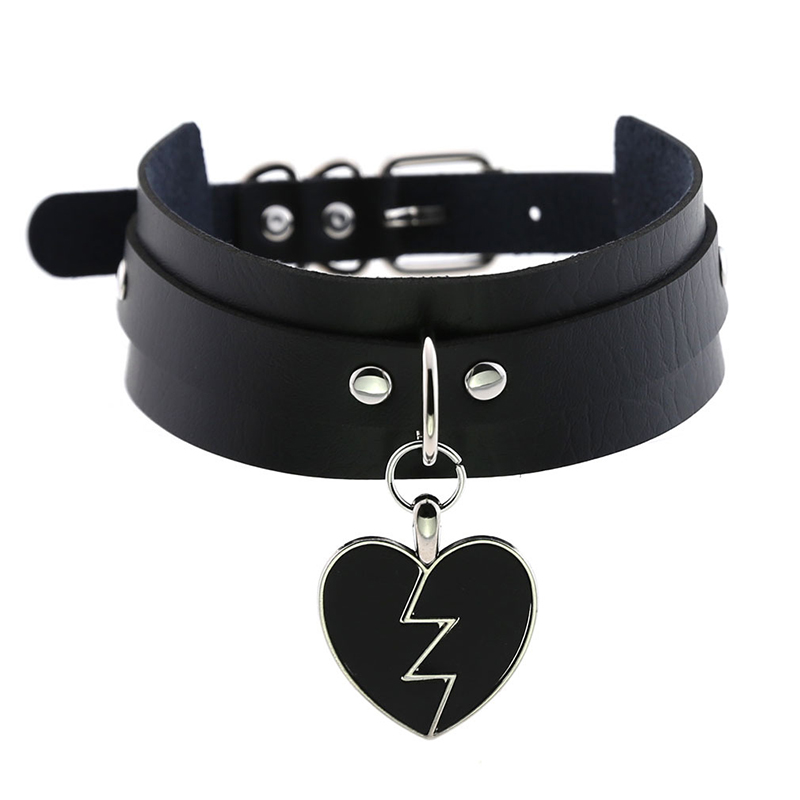 Goth Punk cuir colliers ras du cou femmes hommes Harajuku noir Rivet métal Chian collier Halloween Cosplay Y2K bijoux