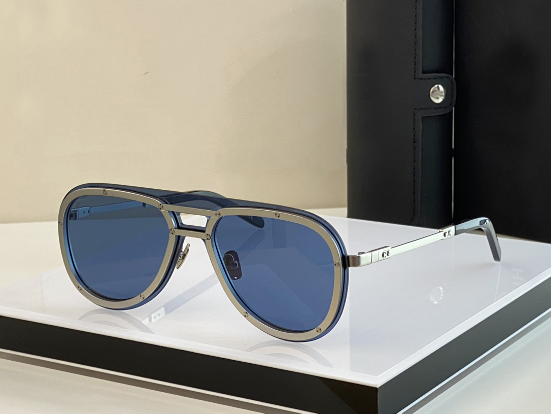 Silver/Blue Pilot Sunglasses Sunglass Cool Men Summer Classic Shades UV400 Protection Eyewear with Box