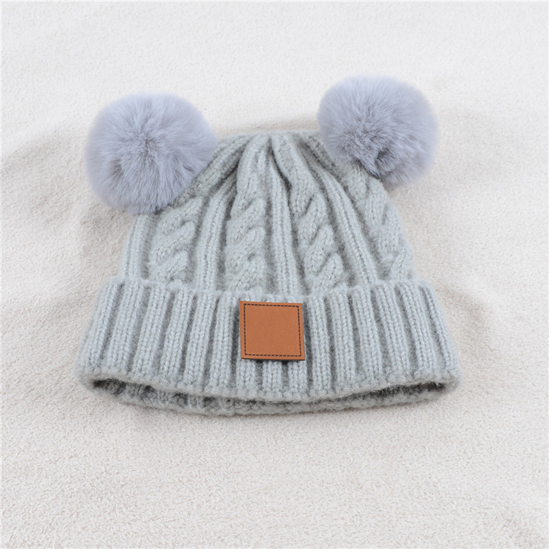 carh Children Knitted Caps Outdoor Hats Kids Brushed Beanies Visor Cap Hats Winter Wool Warm Hat Woolen Casual Headgear